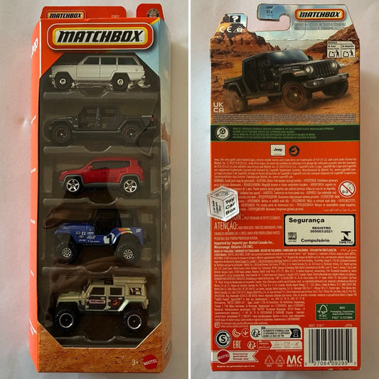 2026 MATCHBOX Jeep 5 Pack (Wagoneer, Gladiator, Wrangler, 4x4 & Renegade) L00