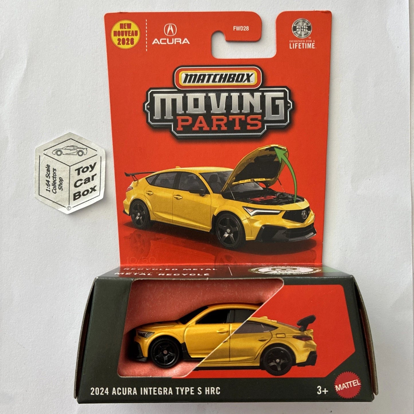 2026 MATCHBOX Moving Parts - 2024 Acura Integra Type S HSC (Yellow #10) D80