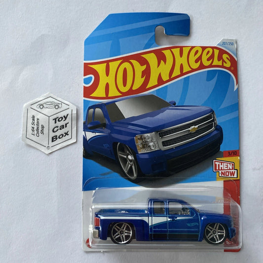 2024 HOT WHEELS #207 - Chevy Silverado (Blue #3 Then And Now - Long Card) A80