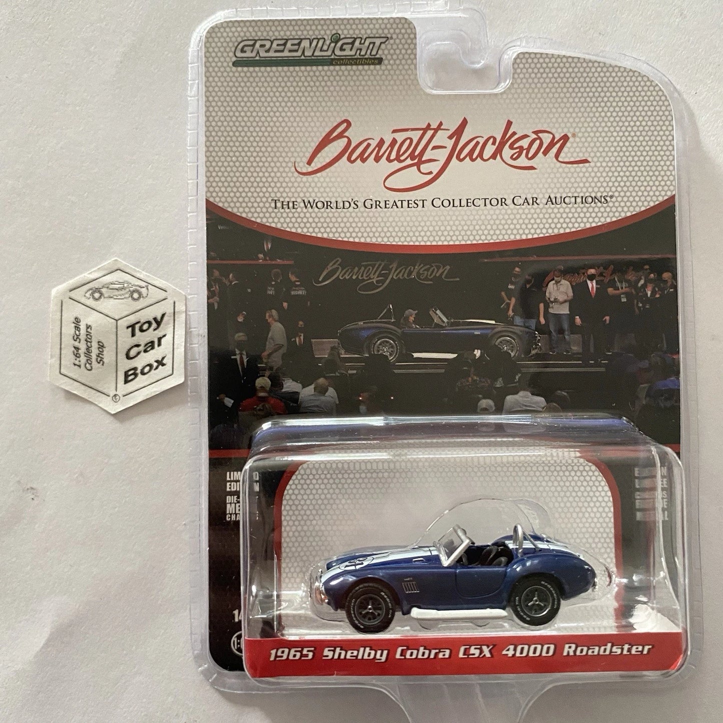 GREENLIGHT - 1965 Shelby Cobra CSX 4000 (Blue - Barrett Jackson Series 9) I80g