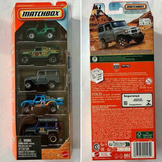 2026 MATCHBOX Adventure Seekers 5 Pack (Inc. Toyota Land Cruiser FJ40) M60