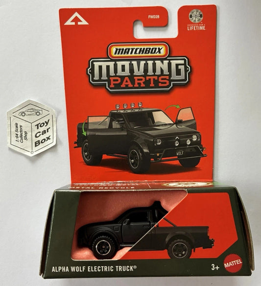 2026 MATCHBOX Moving Parts - Alpha Wolf E-Truck (Black #26 Opening Doors) D80