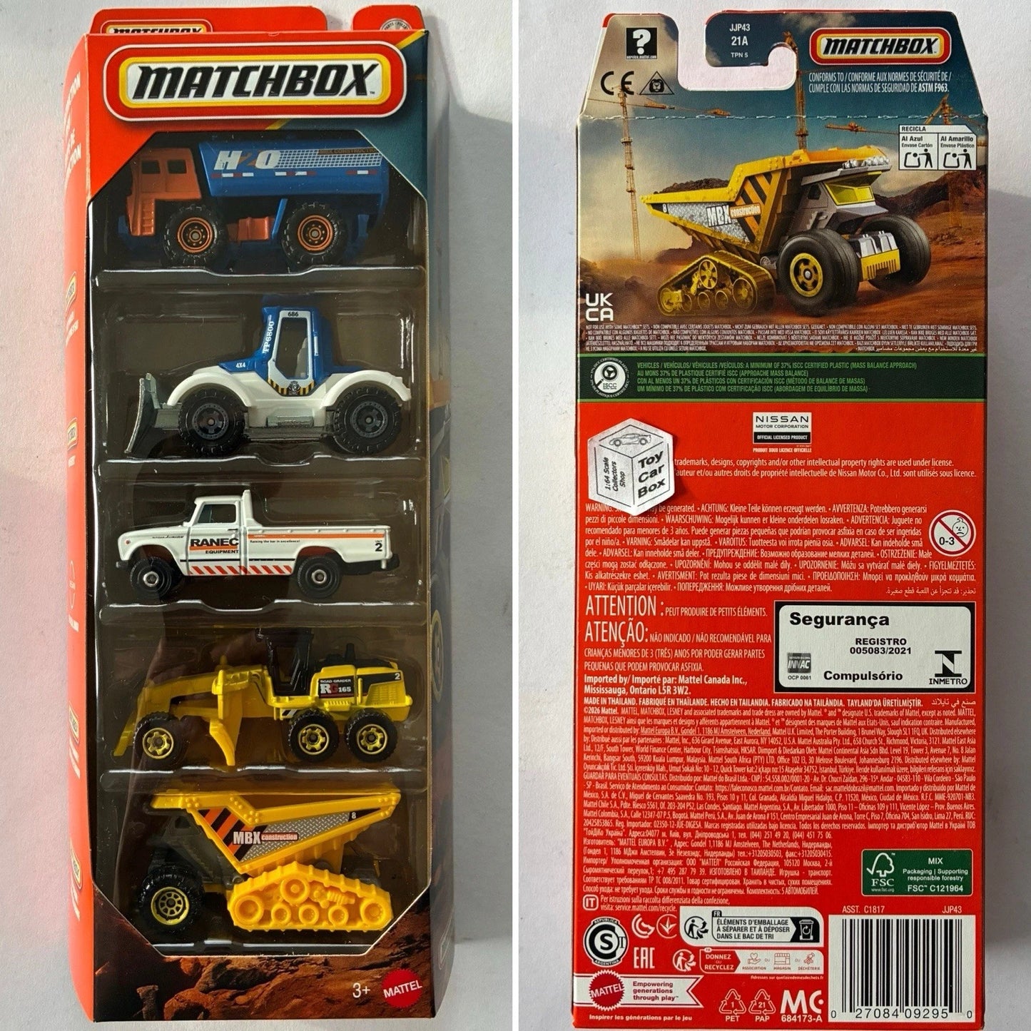 2026 MATCHBOX Construction Crew 5 Pack (Inc. 1962 Nissan Junior Pickup) M60