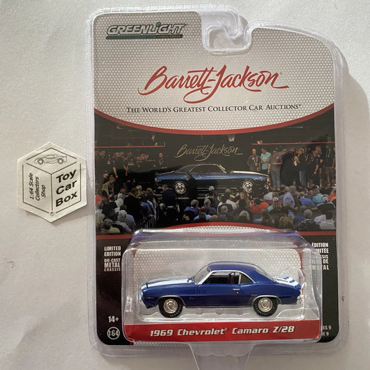 GREENLIGHT - 1969 Chevy Camaro Z/28 (Blue - Barrett Jackson Series 9) I80g