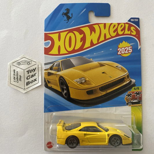 2025 HOT WHEELS #198 - Ferrari F40 Competizione (Yellow #4 Exotics -Long) A80