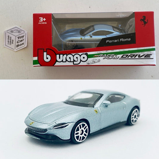BBURAGO 1/64 - Ferrari Roma (Silver - Race & Play - Boxed) F88