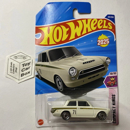 2025 HOT WHEELS #213 - Lotus Cortina (Ivory #10 Compact Kings - Long Card) A80