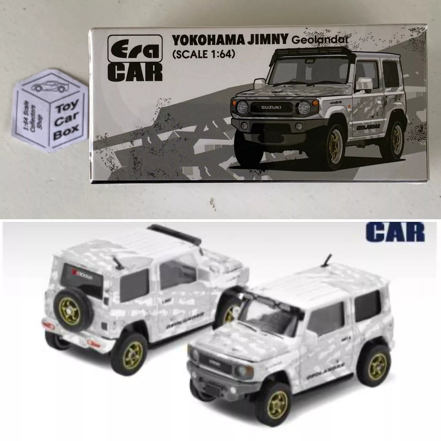 ERA CAR - Suzuki Jimny Yokohama Geolandar (1:64 Scale - White - Boxed) H93g