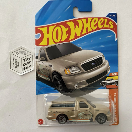 2025 HOT WHEELS #94 - ‘99 Ford F-150 SVT Lightning (Beige - Long Card) B64