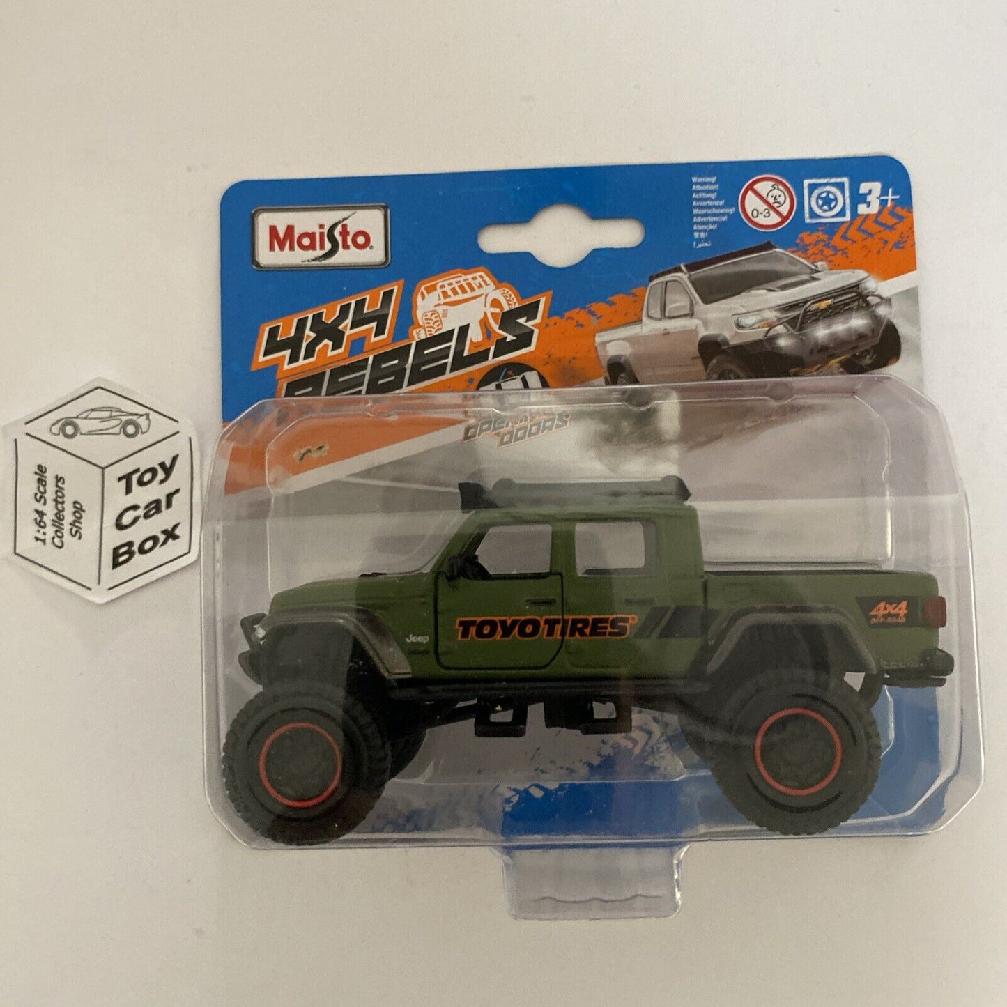 MAISTO - Jeep Gladiators (4x4 Rebels 4.5” - Approx 1:43 - Green Toyo Tyres) F05
