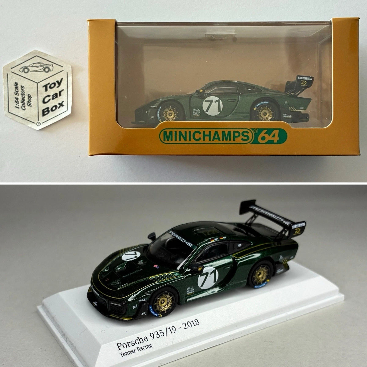 MINICHAMPS 64 - Porsche 935/17 - 2018 (Green #71 - 1:64 - Display Box) T50g