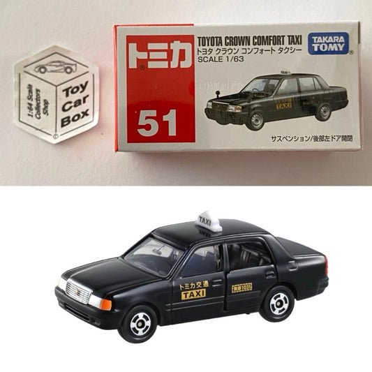 TOMICA Regular #51 - Toyota Crown Comfort Taxi (Black - 1:63 - Boxed) E50g