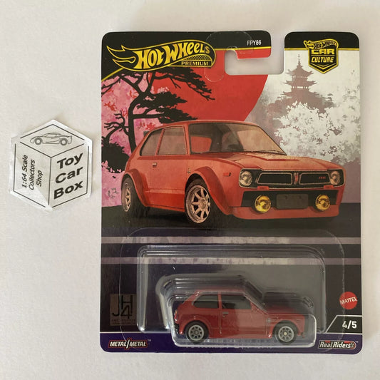 2024 HOT WHEELS Car Culture - ‘73 Honda Civic Custom (Red #4 Japan Historics) H00