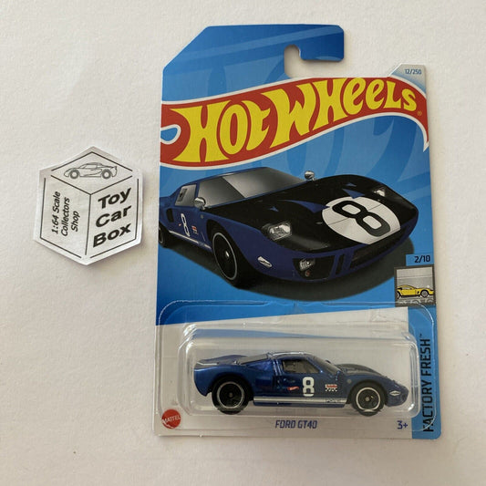 2024 HOT WHEELS #12 - Ford GT40 (Blue #2 Factory Fresh - Long Card) A80