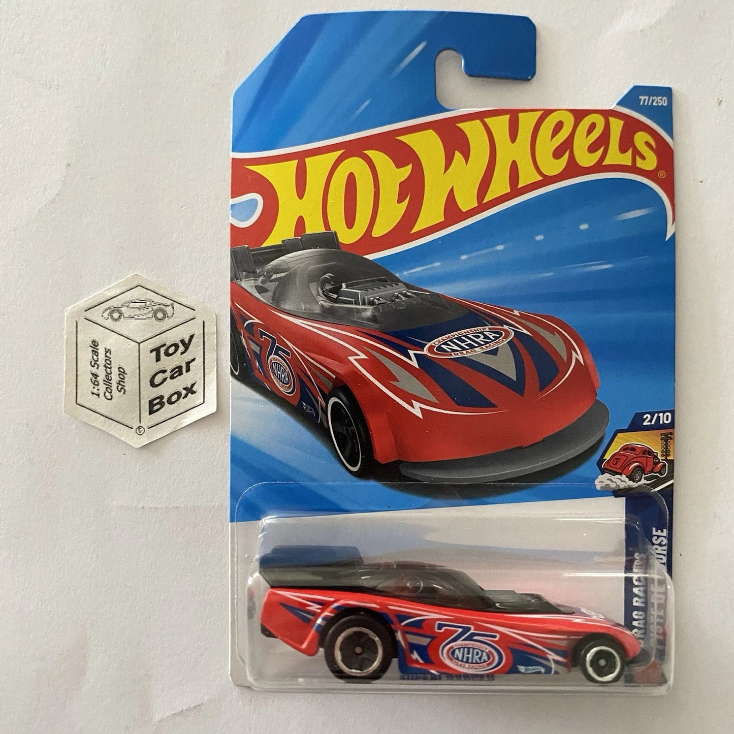 2026 HOT WHEELS #77 - Supercharged (Red #2 Drag Racers - Long Card) B64