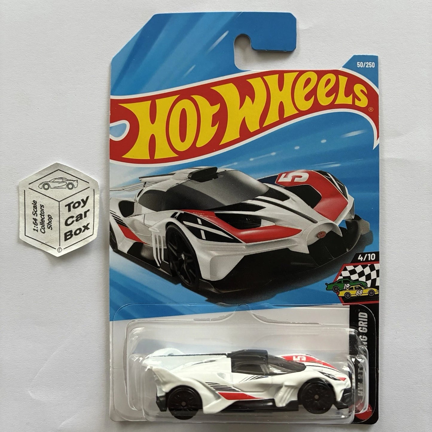 2026 HOT WHEELS #50 - Bugatti Bolide (White #4 Starting Grid - Long Card) B00