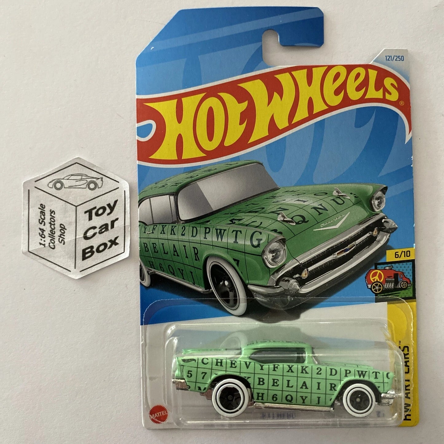 2024 HOT WHEELS #121 - ‘57 Chevy (Green #6 HW Art Cars - Long Card) A80