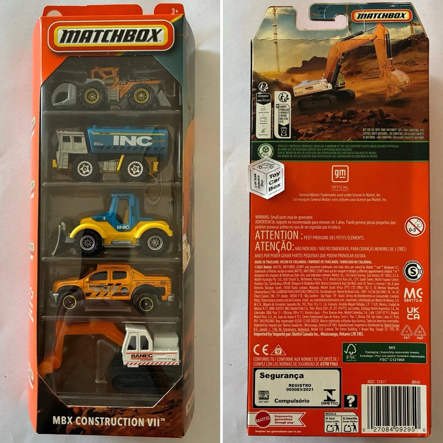 2026 MATCHBOX Construction VII 5 Pack (Colorado, INC Tanker & RANEC Digger) K35