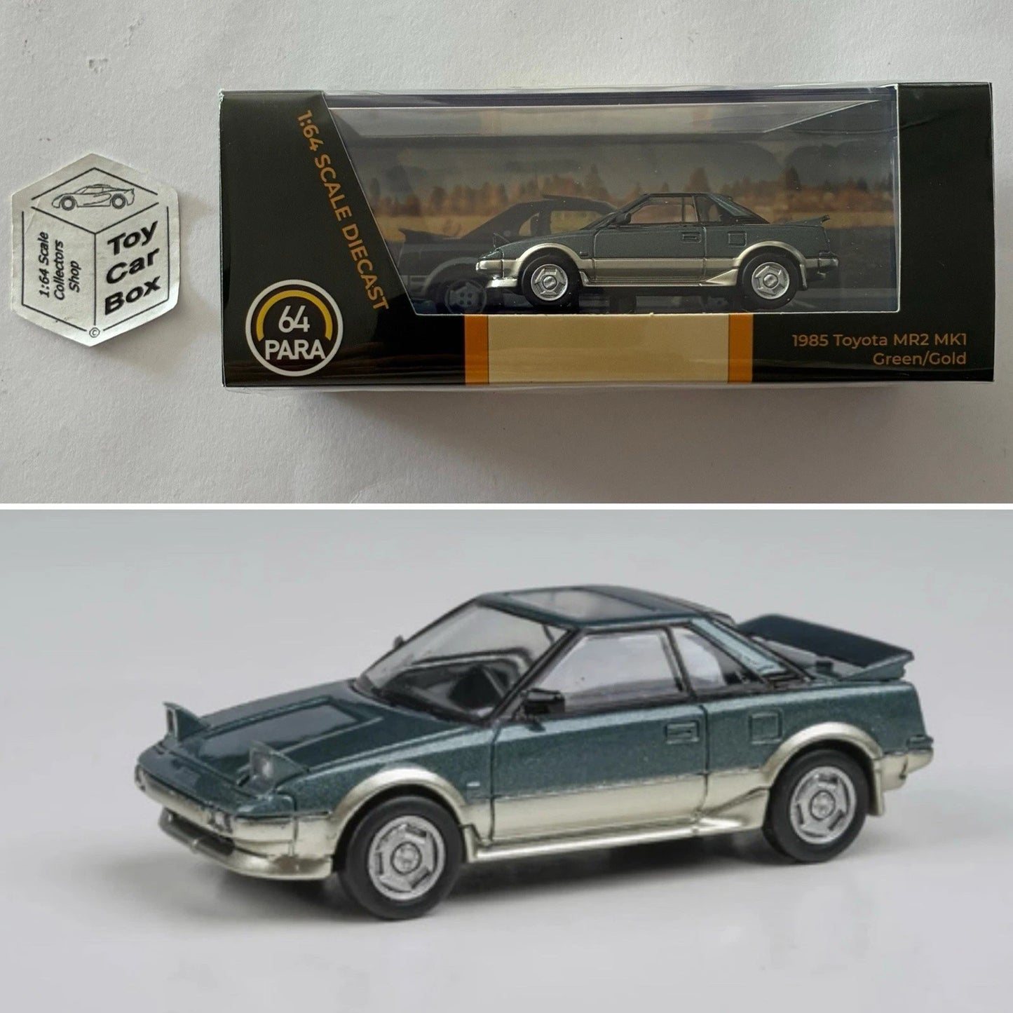 PARA64 - 1985 Toyota MR2 Mk1 (Green & Gold - 1/64 Scale) T00