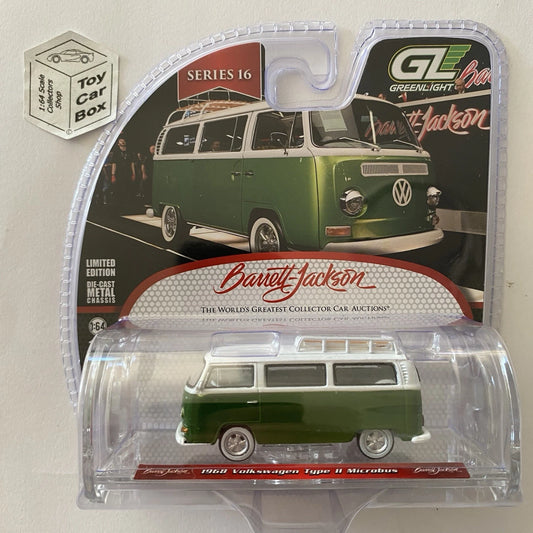 GREENLIGHT - 1968 VW Type 2 Microbus (Green - Barrett Jackson Series 16) J38g