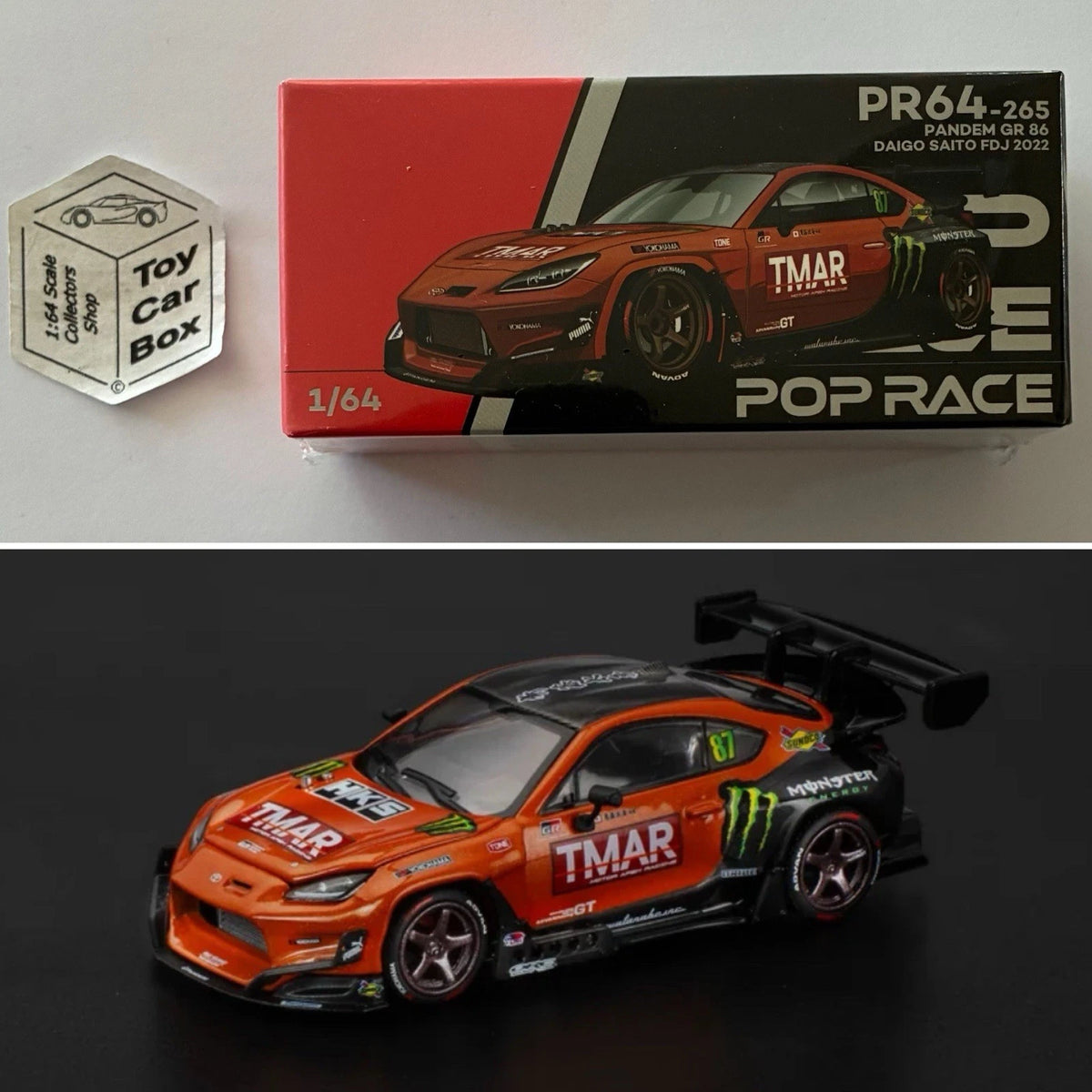 POP RACE - Toyota Pandem GR86 (1:64 Diago Saito FDJ 2022 #PR64-265) Q84g