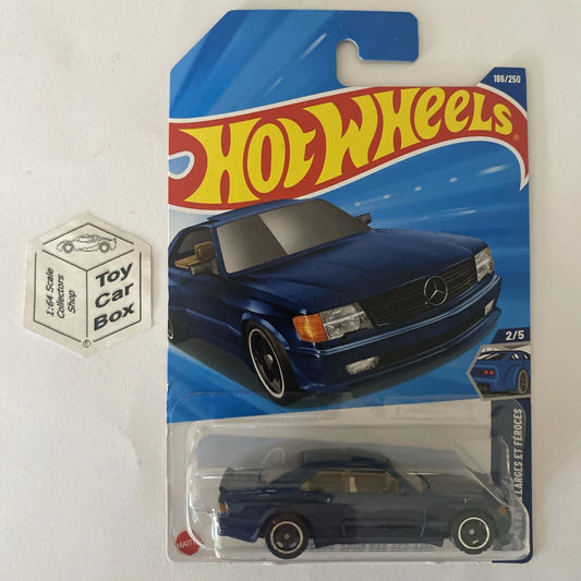 2025 HOT WHEELS #186 - ‘89 Mercedes-Benz 560 SEC AMG (Blue - Long Card) A80