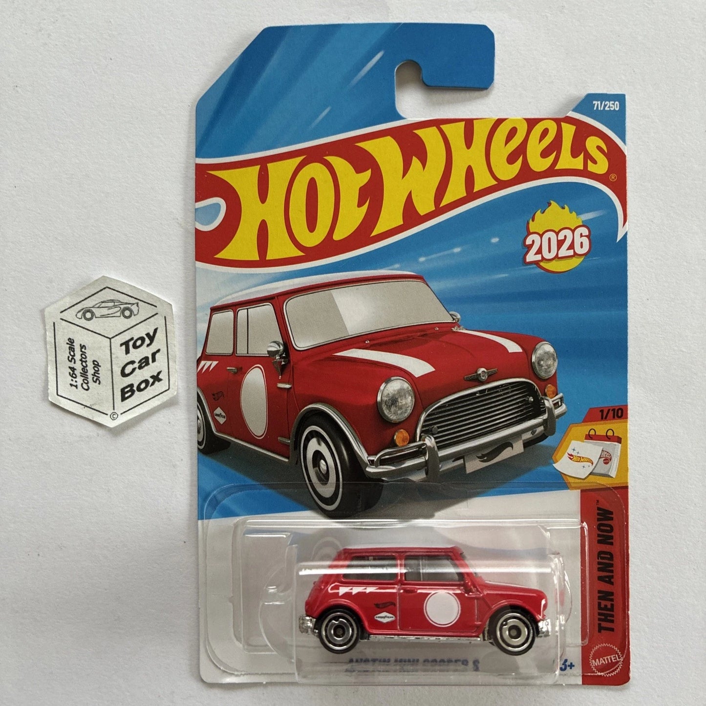 2026 HOT WHEELS #71 - Austin Mini Cooper S (Red #1 Then & Now - Long Card) B64