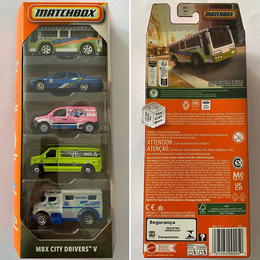 2025 MATCHBOX City Drivers V 5 Pack (Inc. Caprice, Kangoo, Ford & Bus) N00