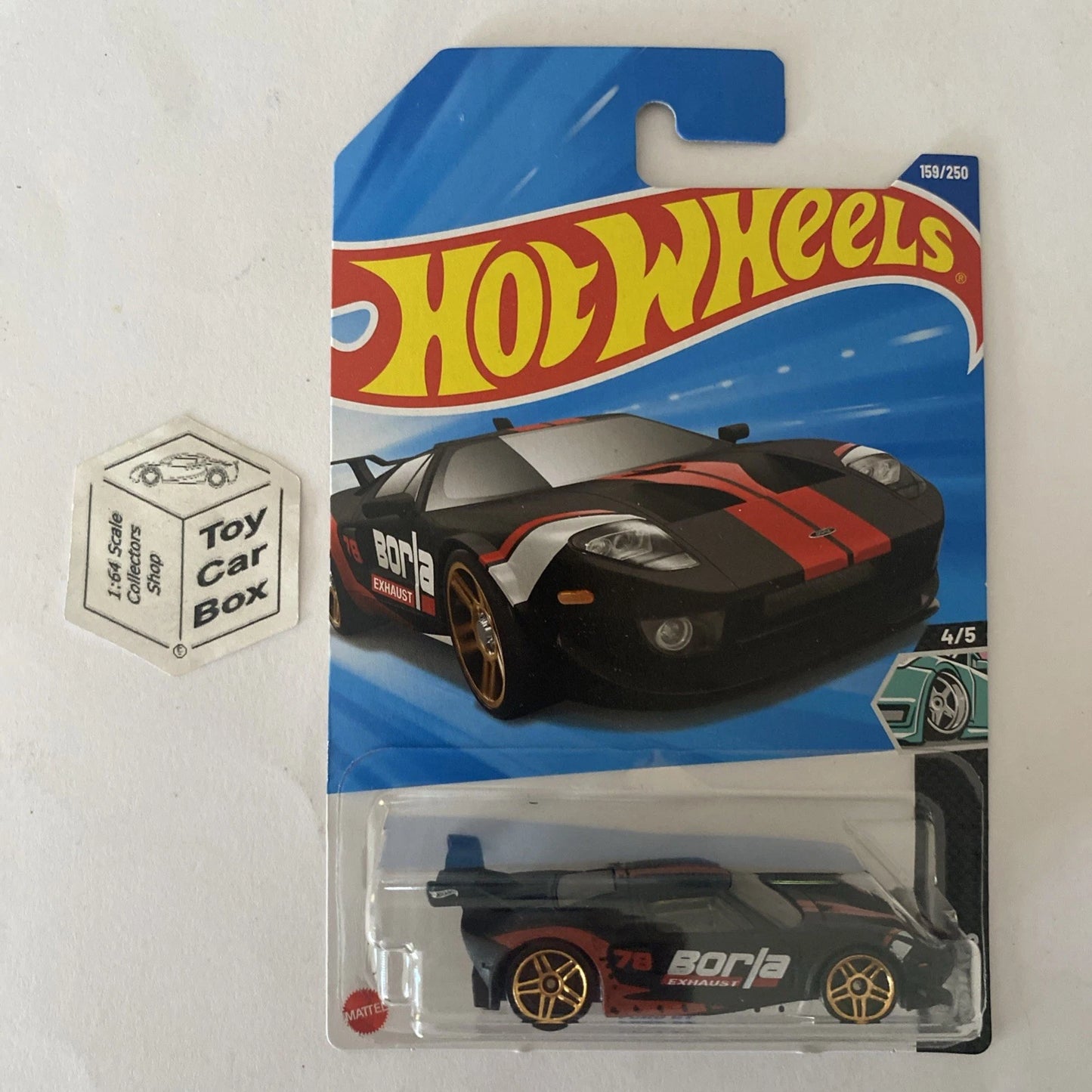 2025 HOT WHEELS #159 - Ford GT (Black #4 Modified - Long Card) A44