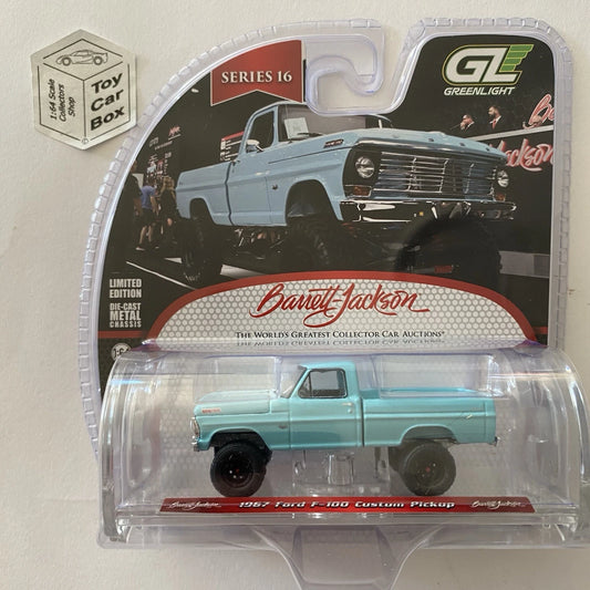 GREENLIGHT - 1967 Ford F-100 Custom Pickup (Blue - Barrett Jackson S 16) J38g