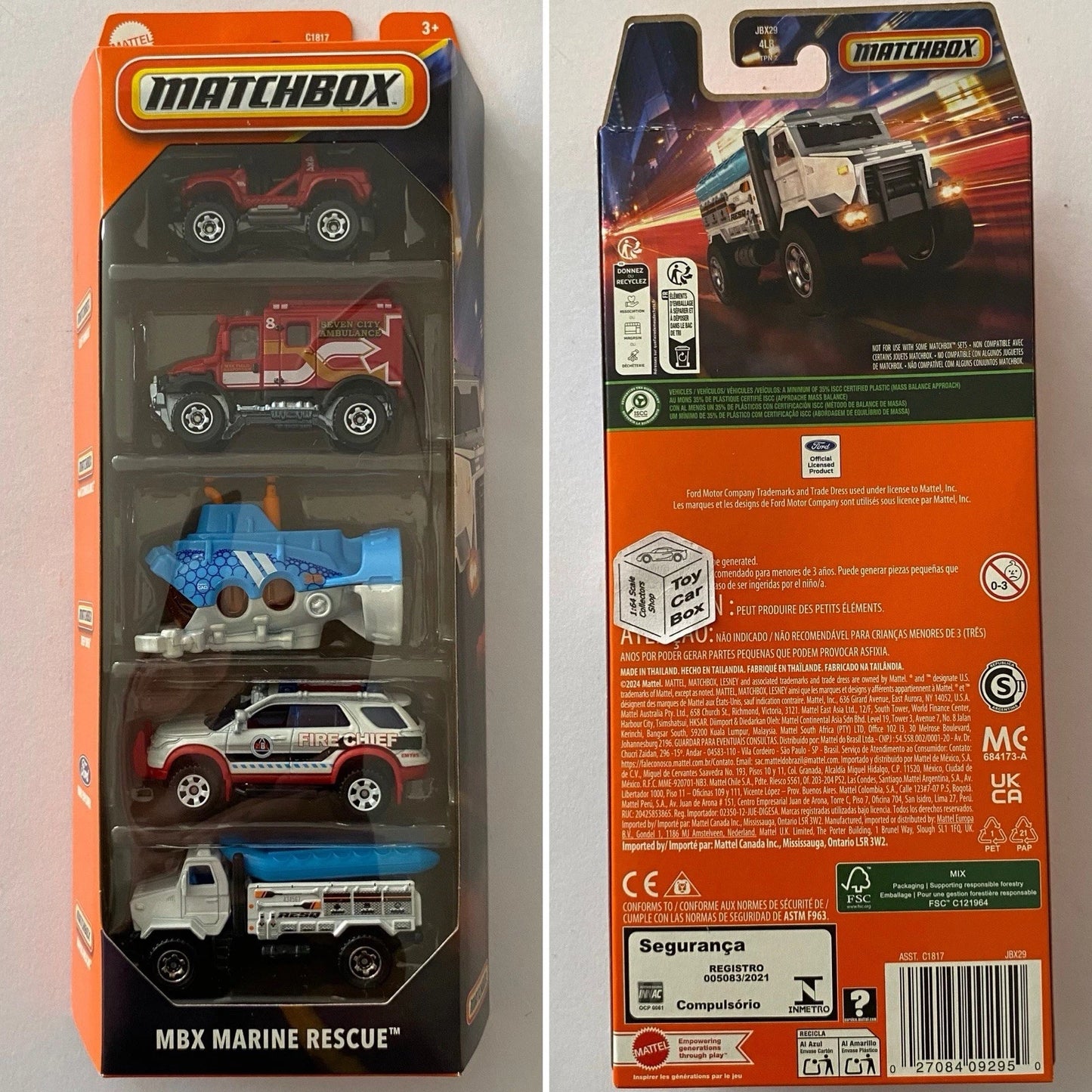 2025 MATCHBOX MBX Marine Rescue Pack (Ford Explorer, Cliff Hanger & More) L00