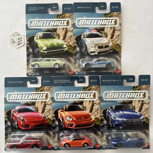 2026 MATCHBOX Themed - European Series 5 Car Set (Cayman, Opel, M5 & Beetle) V50