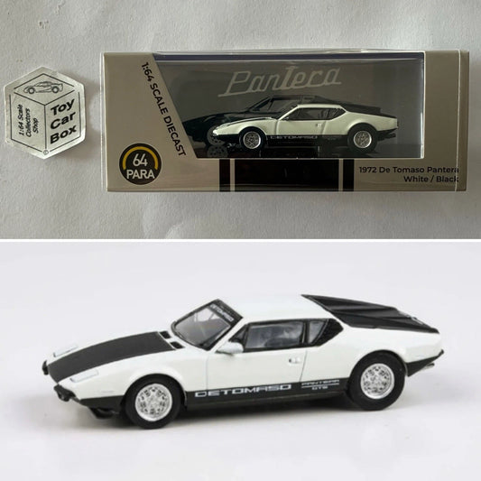PARA64 - 1972 De Tomaso Pantera (White & Black - 1/64 Scale) T00