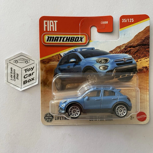 2025 MATCHBOX #35 - 2016 Fiat 500X (Blue - Short Card - Unopened) B19g
