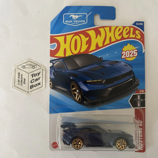2025 HOT WHEELS #34 - Ford Mustang GTD (Blue #1 Mustang 60 - Long Card) A80