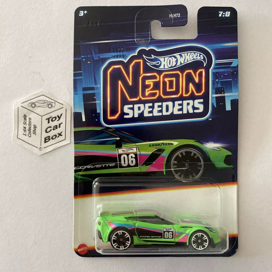 2024 HOT WHEELS Neon Speeders - Chevy Corvette C7 Z06 (Green) C85