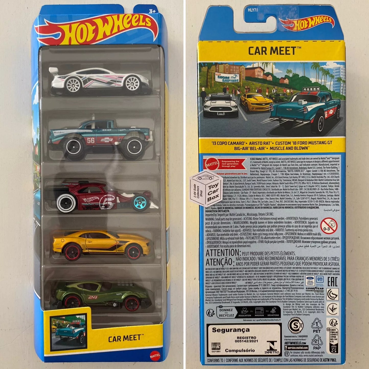 2023 HOT WHEELS Car Meet 5 Pack (Inc. COPO Camaro, Bel-Air & Custom Mustang) I00