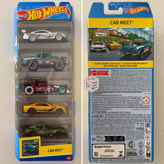 2023 HOT WHEELS Car Meet 5 Pack (Inc. COPO Camaro, Bel-Air & Custom Mustang) I00