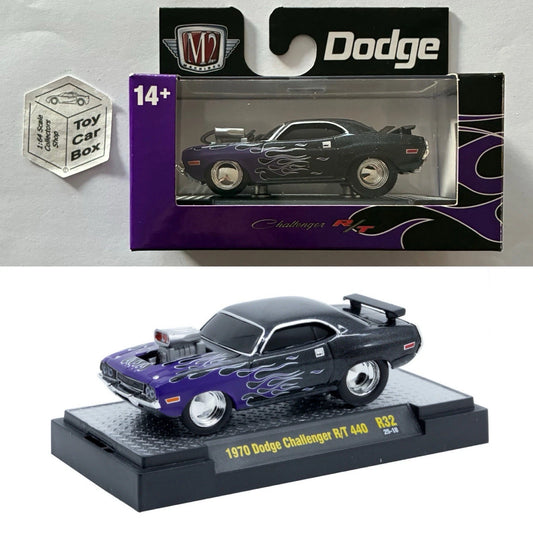 M2 MACHINES - 1970 Dodge Challenger R/T 440 (Purple - Ground Pounders R32) L92g