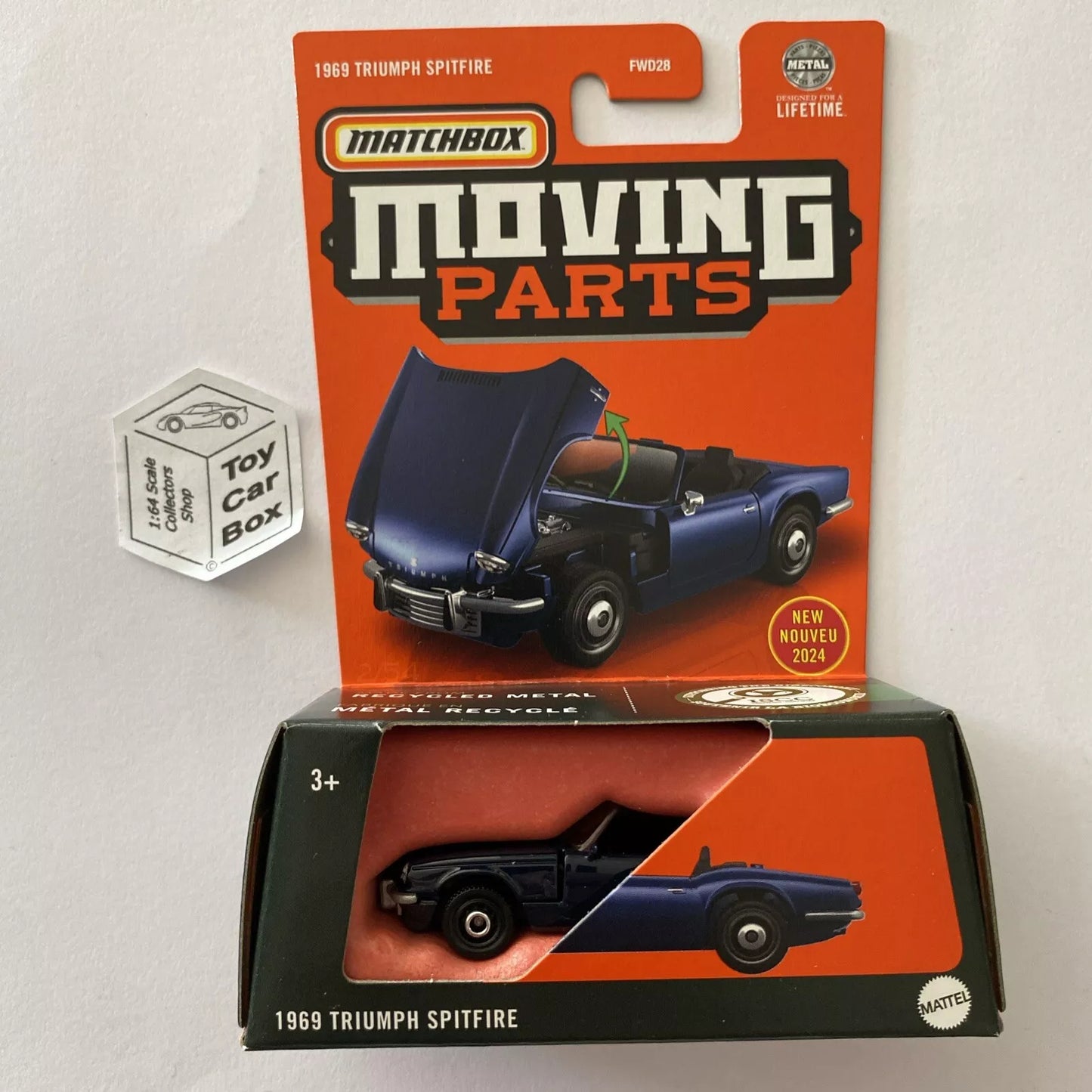 2024 MATCHBOX Moving Parts - 1969 Triumph Spitfire (Blue #2 Opening Bonnet) D20