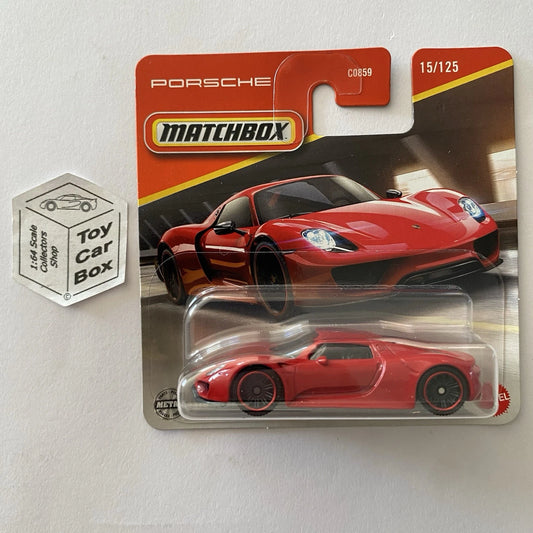 2025 MATCHBOX #15 - Porsche 918 Spyder (Red - Short Card - Unopened) B19g