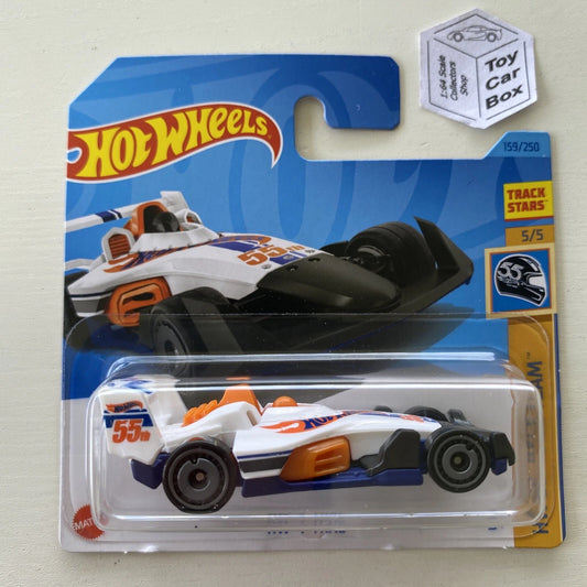 2023 HOT WHEELS #159 - HW-4-Trac (White #5 HW 55 Race Team - Short Card) A12