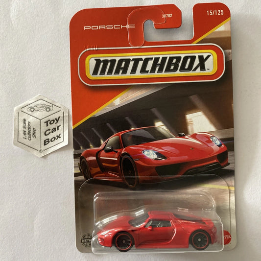2025 MATCHBOX #15 - Porsche 918 Spyder (Red - Long Card) B64