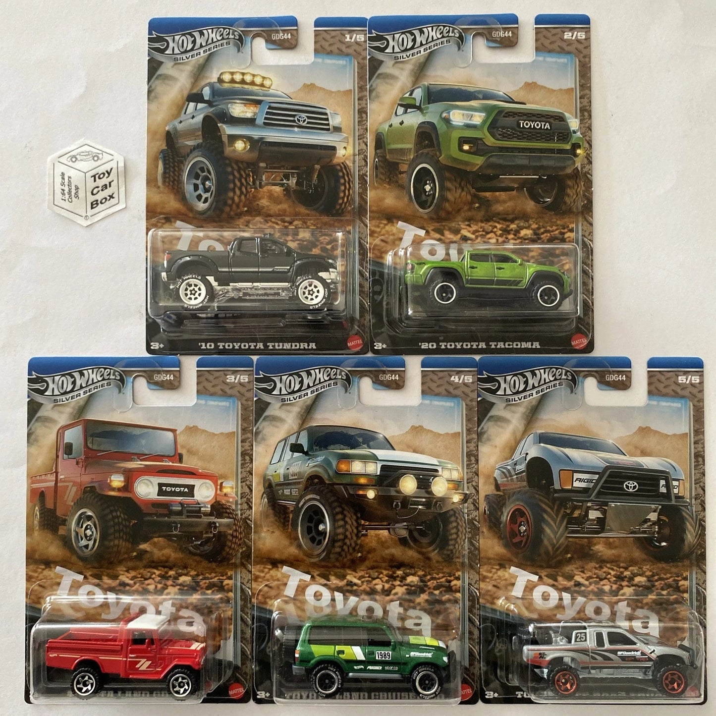 2025 HOT WHEELS Toyota 5 Car Silver Series Set (Inc. Land