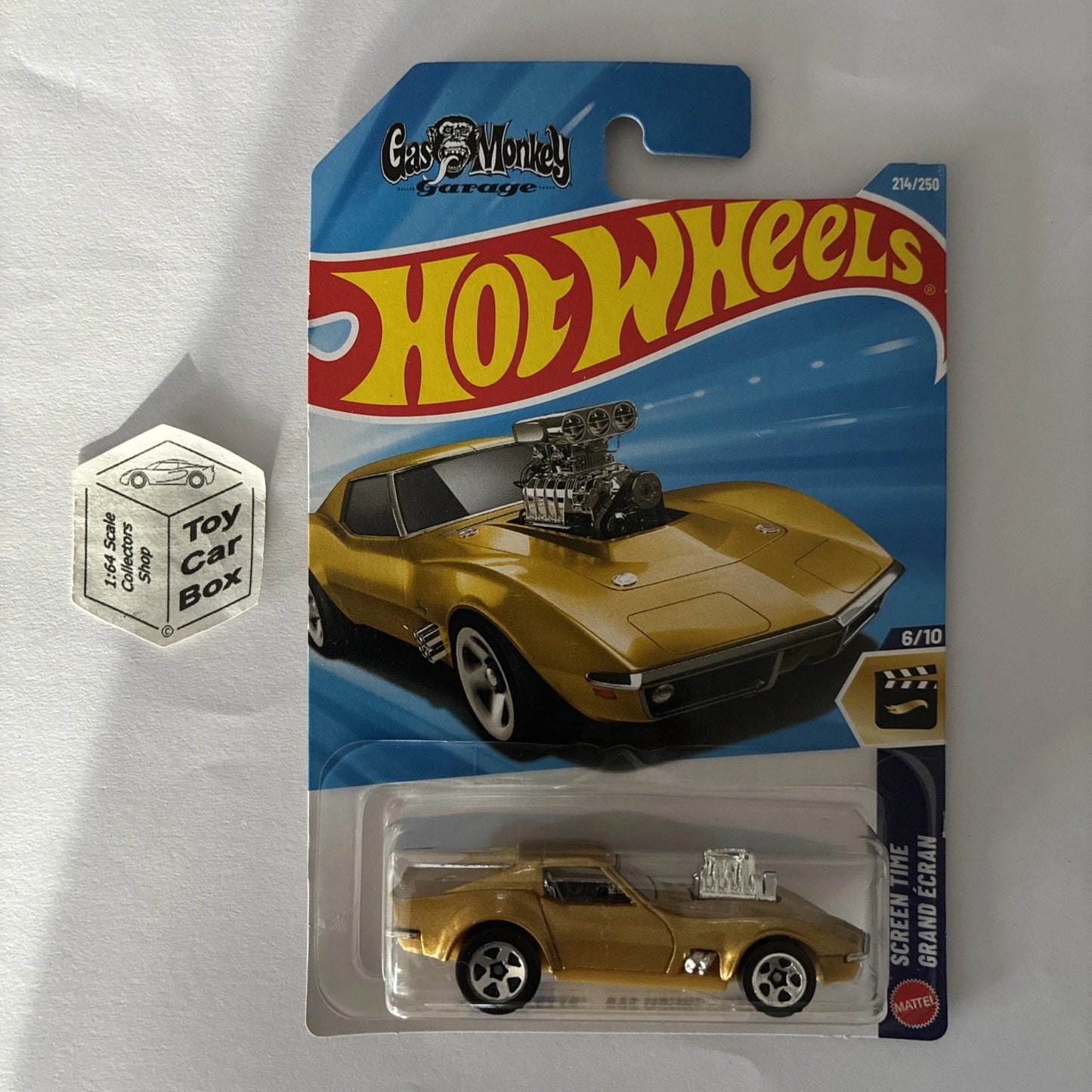2026 HOT WHEELS #214 - ‘68 Corvette - Gas Monkey Garage (Gold - Long Card) A80