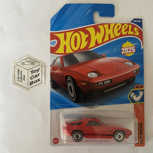2025 HOT WHEELS #250 - 1983 Porsche 928S (Red #10 Muscle Mania - Long Card) A80