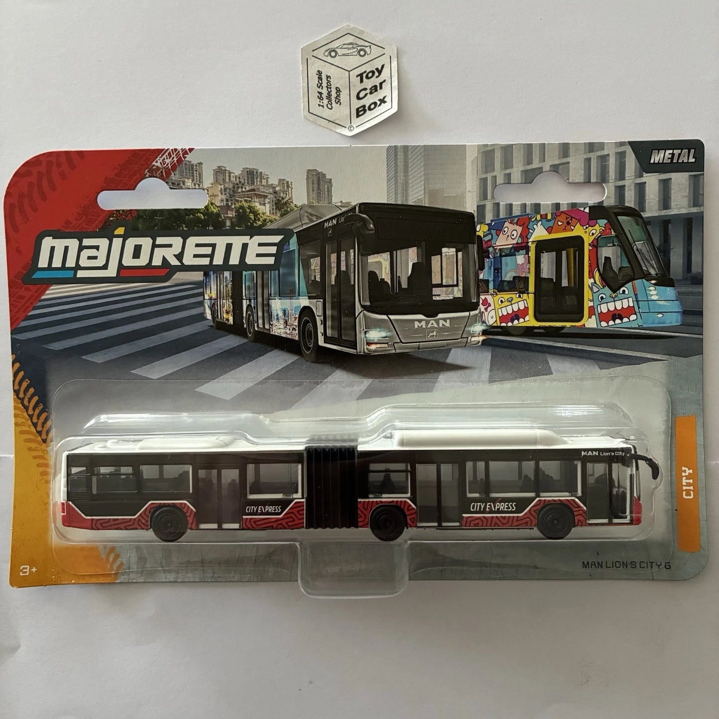 MAJORETTE - MAN Lion S City G Articulated Bus (White & Red - City Express) K53