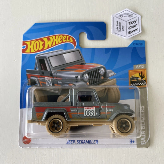 2023 HOT WHEELS #233 - Jeep Scrambler (Grey #8 Baja Blazer - Short Card) A12