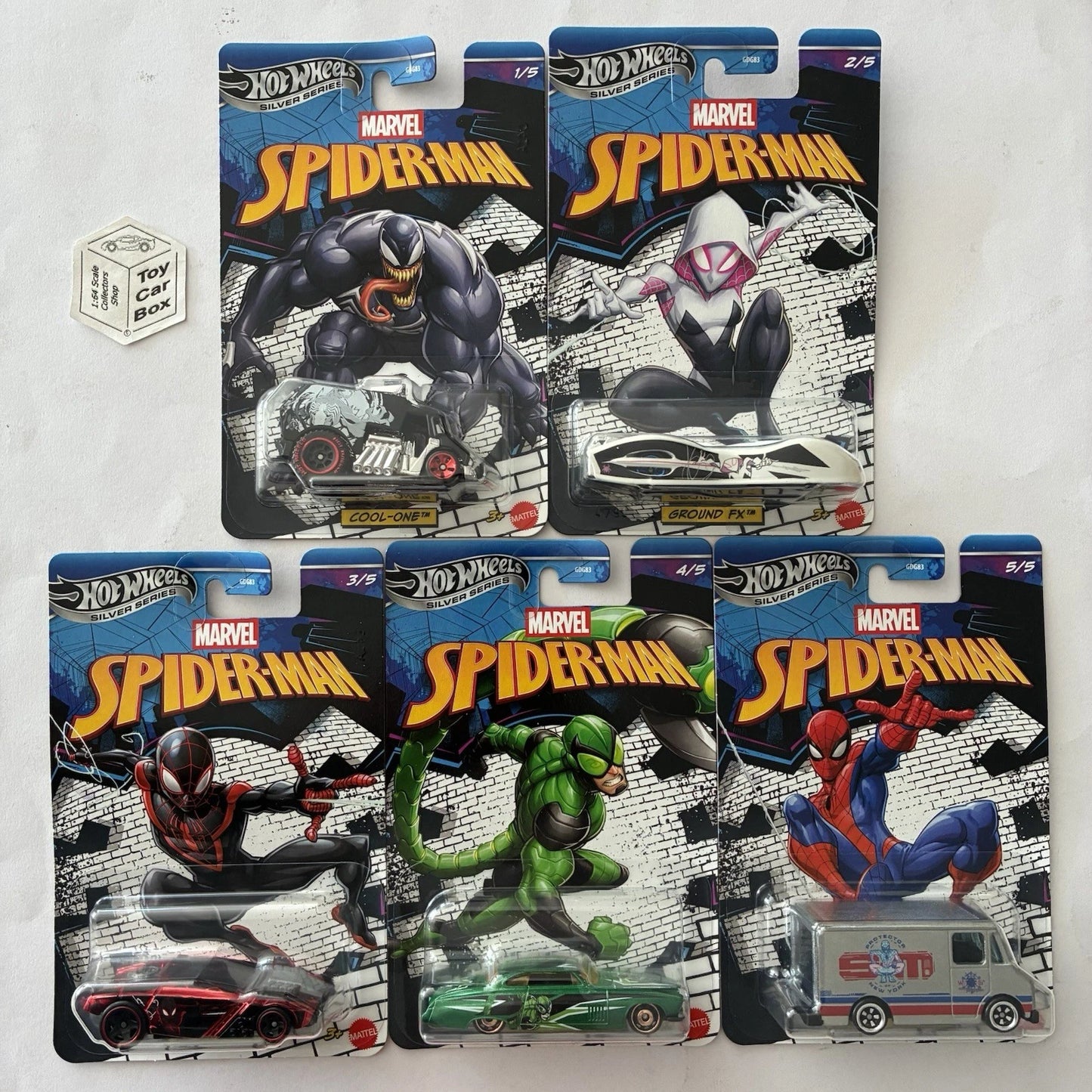 2026 HOT WHEELS - Spider-Man 5 Car Set (Inc Combat Medic & Rogue Hog -GDG83) S25