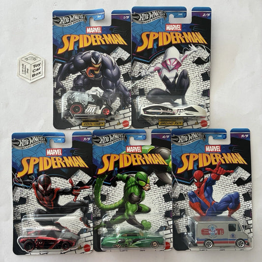 2026 HOT WHEELS - Spider-Man 5 Car Set (Inc Combat Medic & Rogue Hog -GDG83) S25